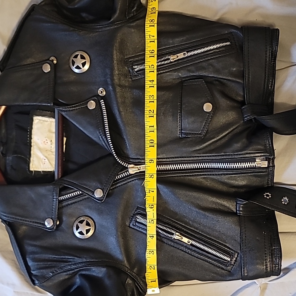 Women's Black Leather jacket Size M. - Picture 8 of 11